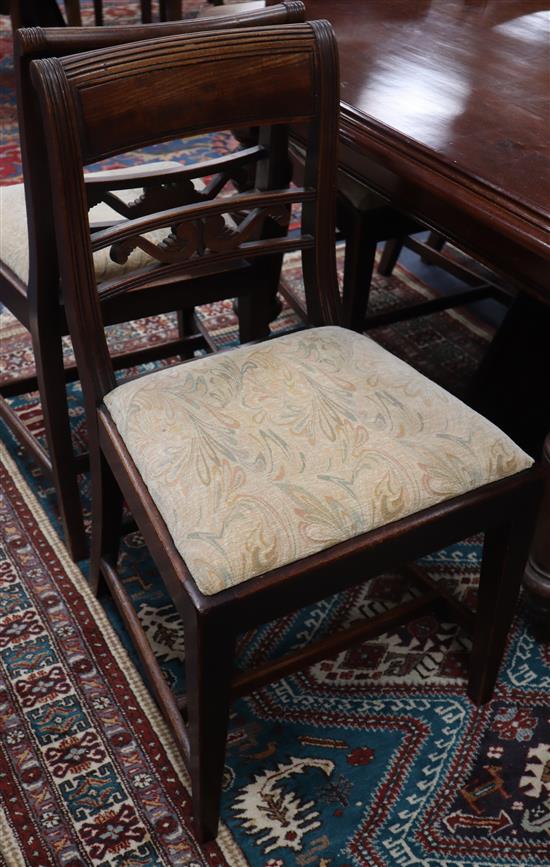 A harlequin set of ten Regency provincial mahogany dining chairs (two with arms)